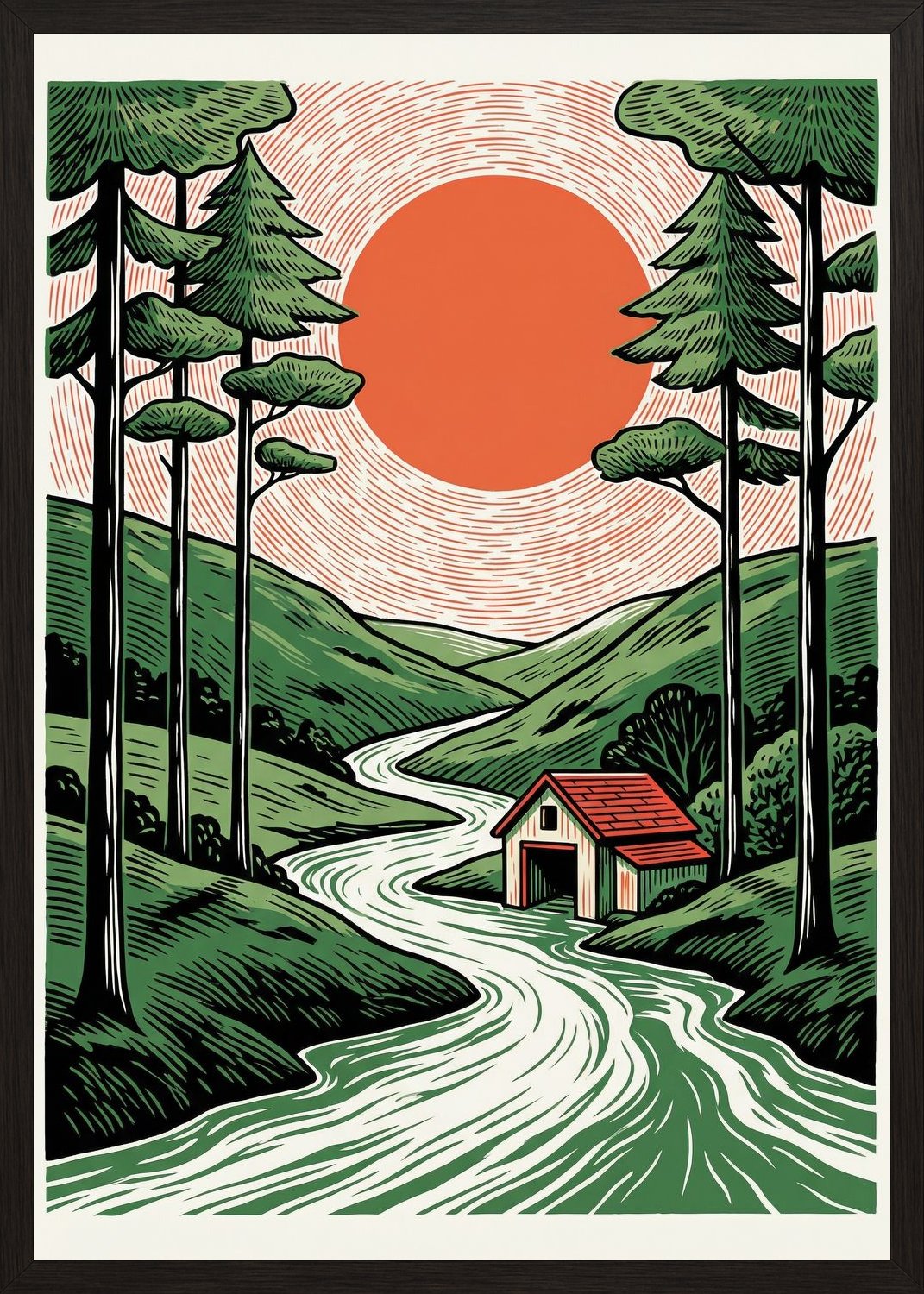 Poster in black frame