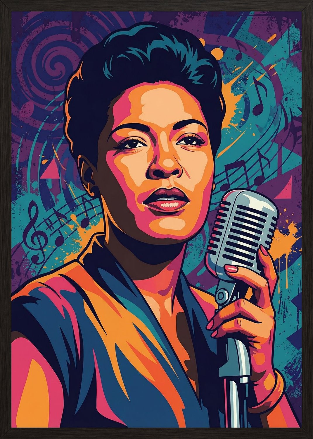 Poster in oak frame