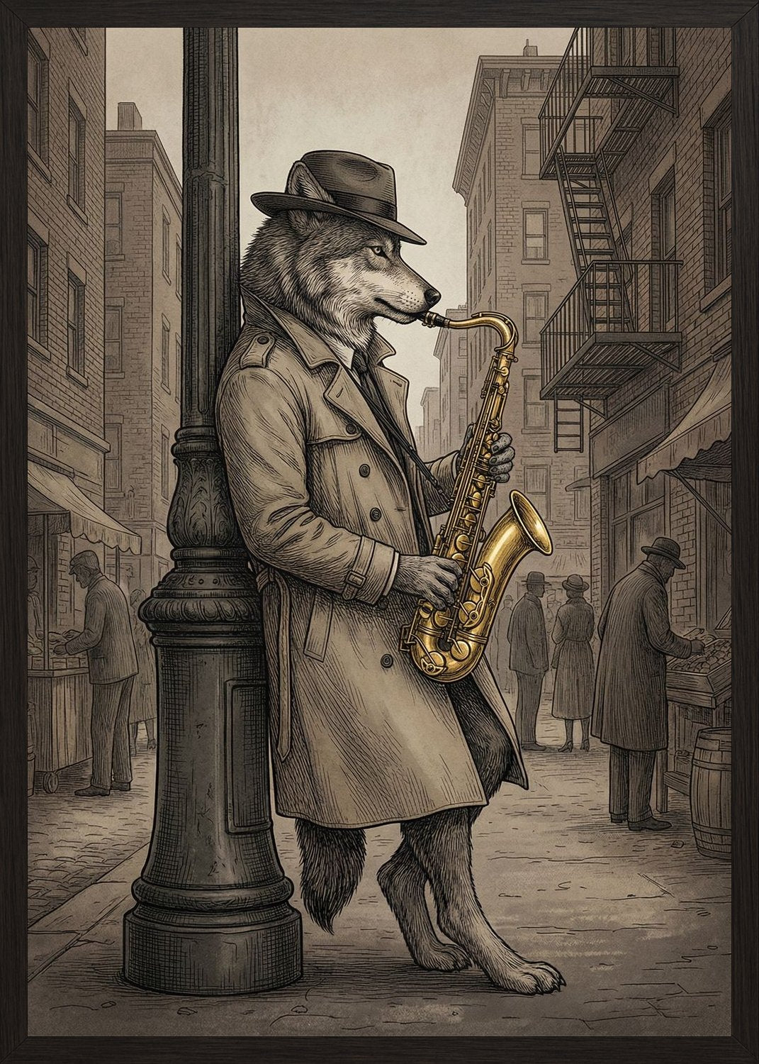 Poster in black frame