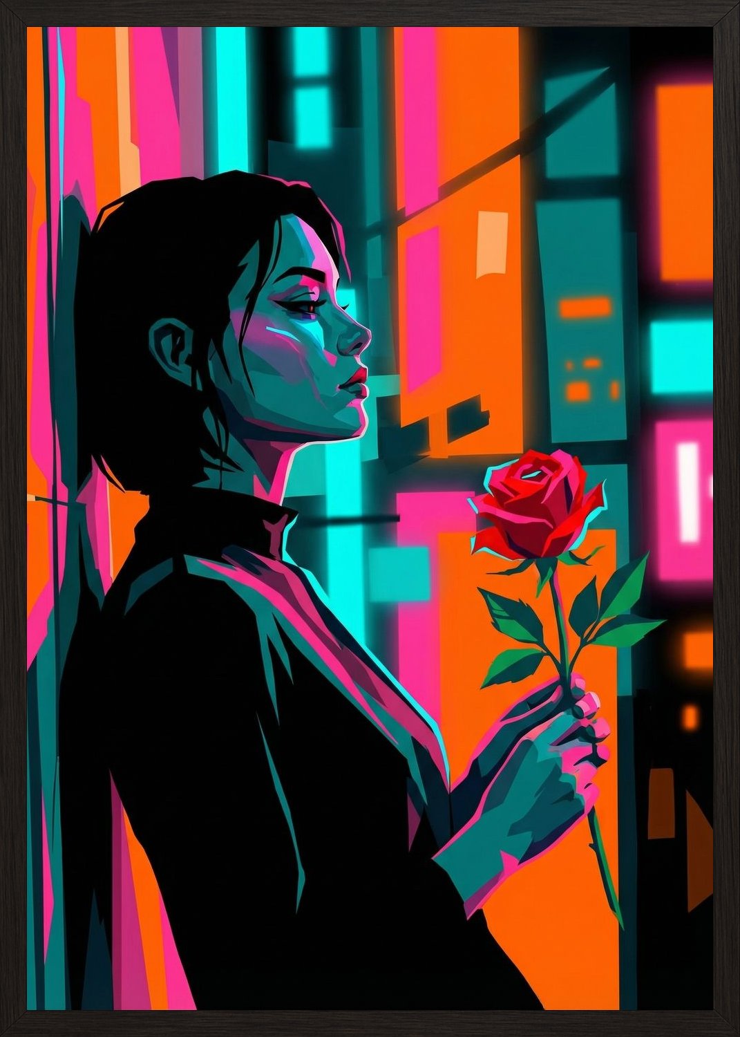 Poster in black frame