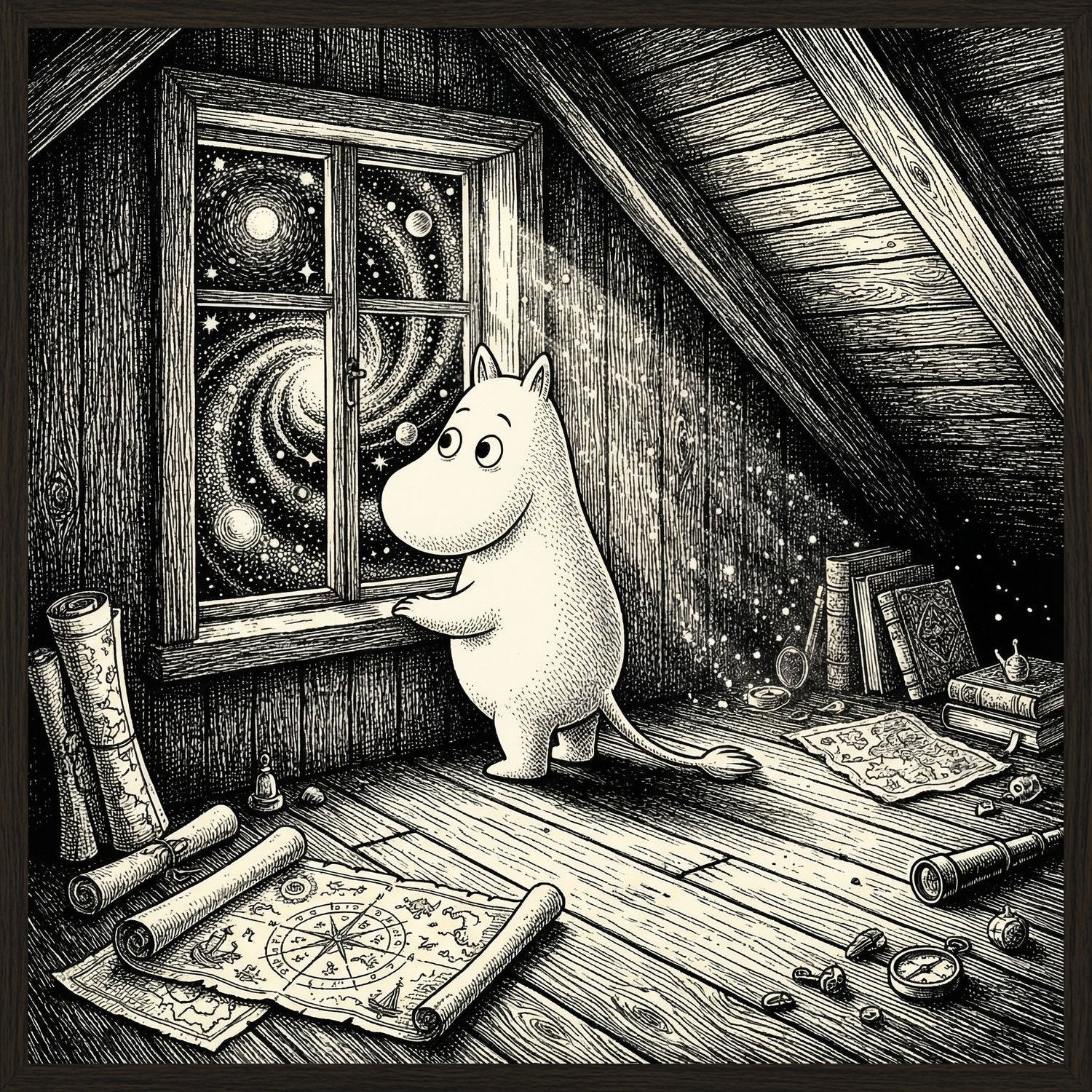 Poster in black frame