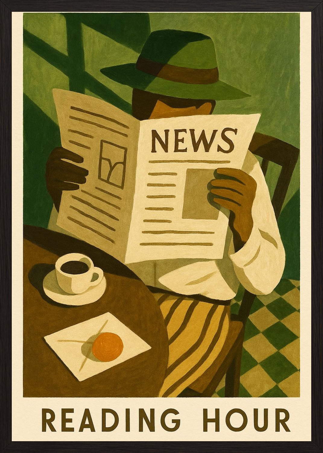 Poster in black frame