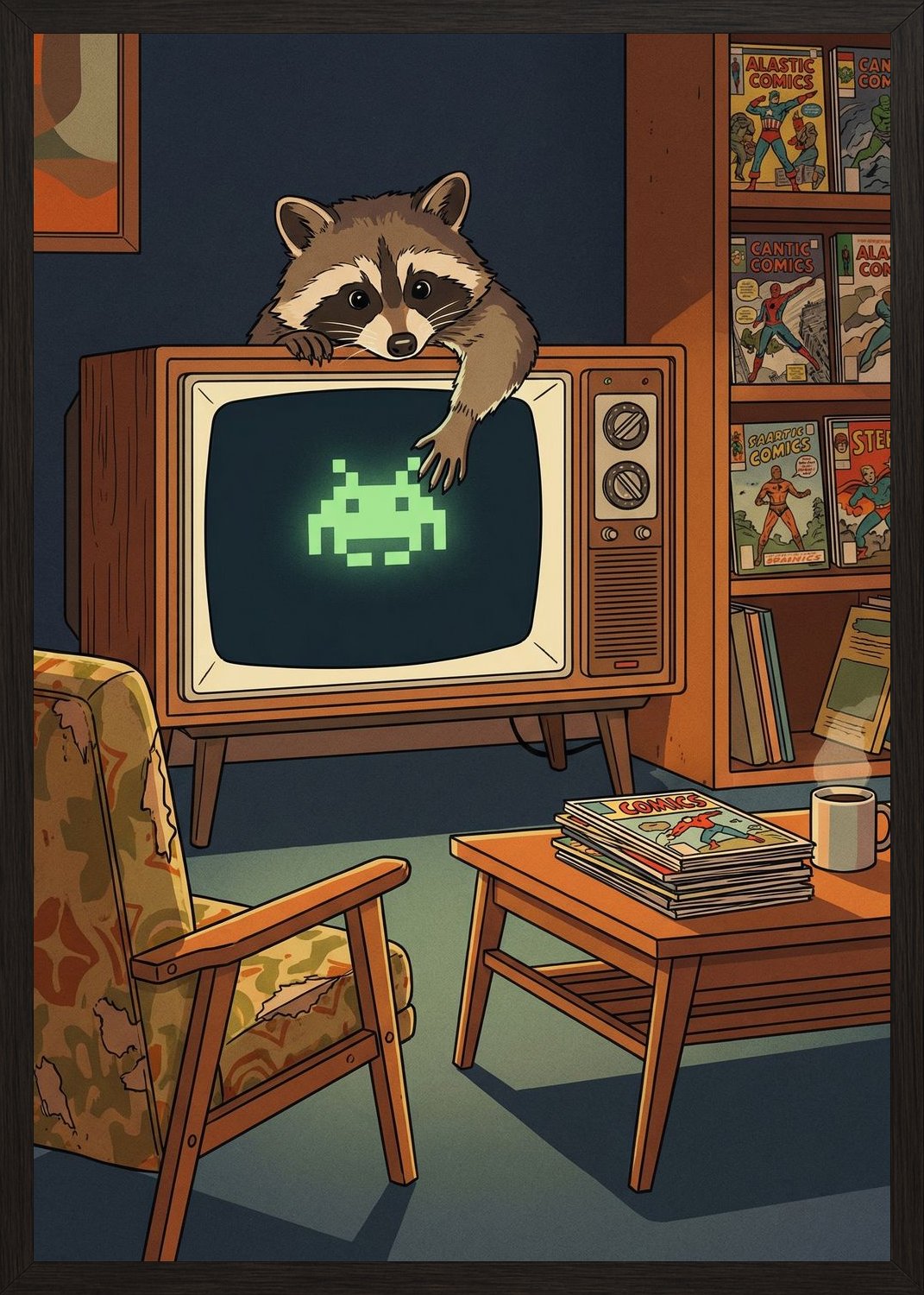 Poster in black frame