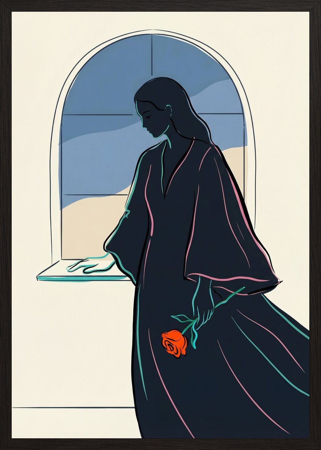 Poster in black frame