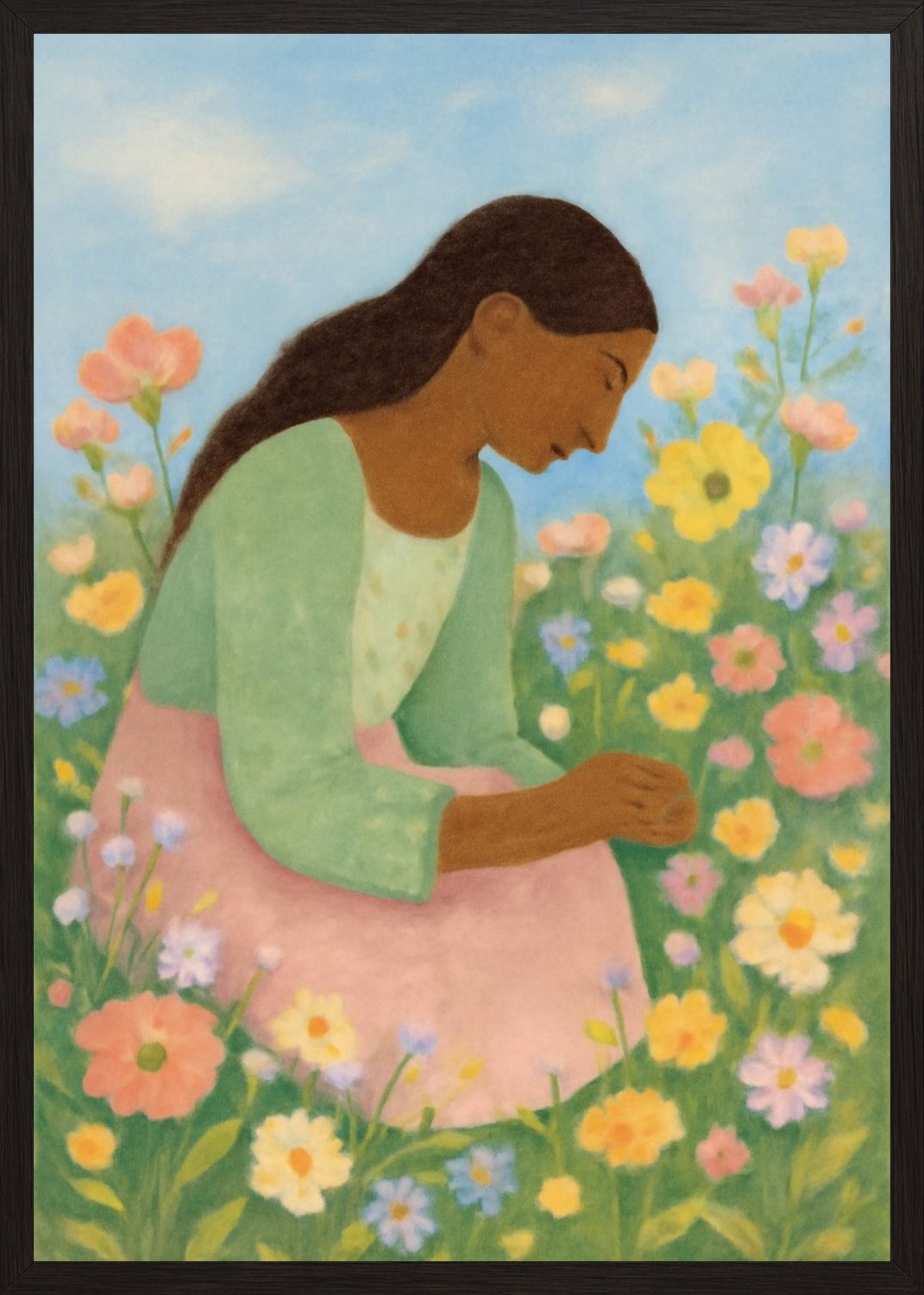 Poster in black frame