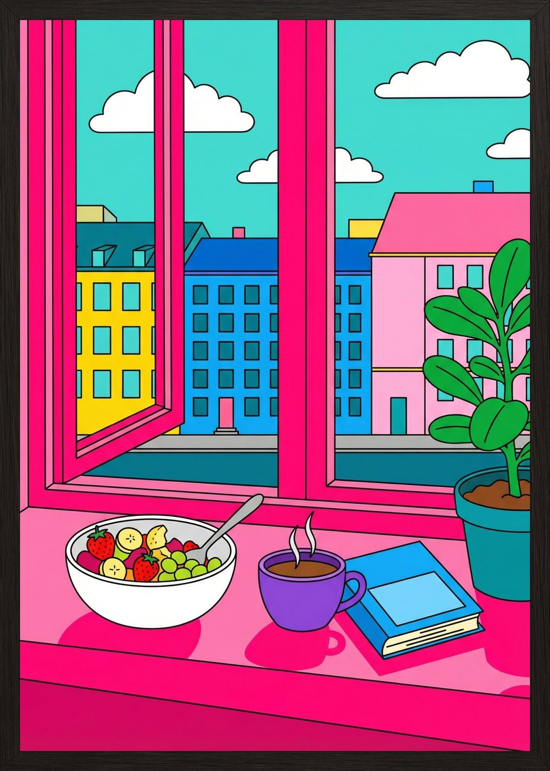 Poster in oak frame