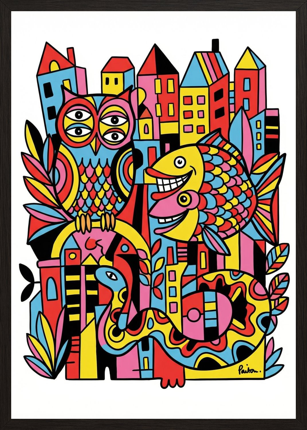 Poster in black frame