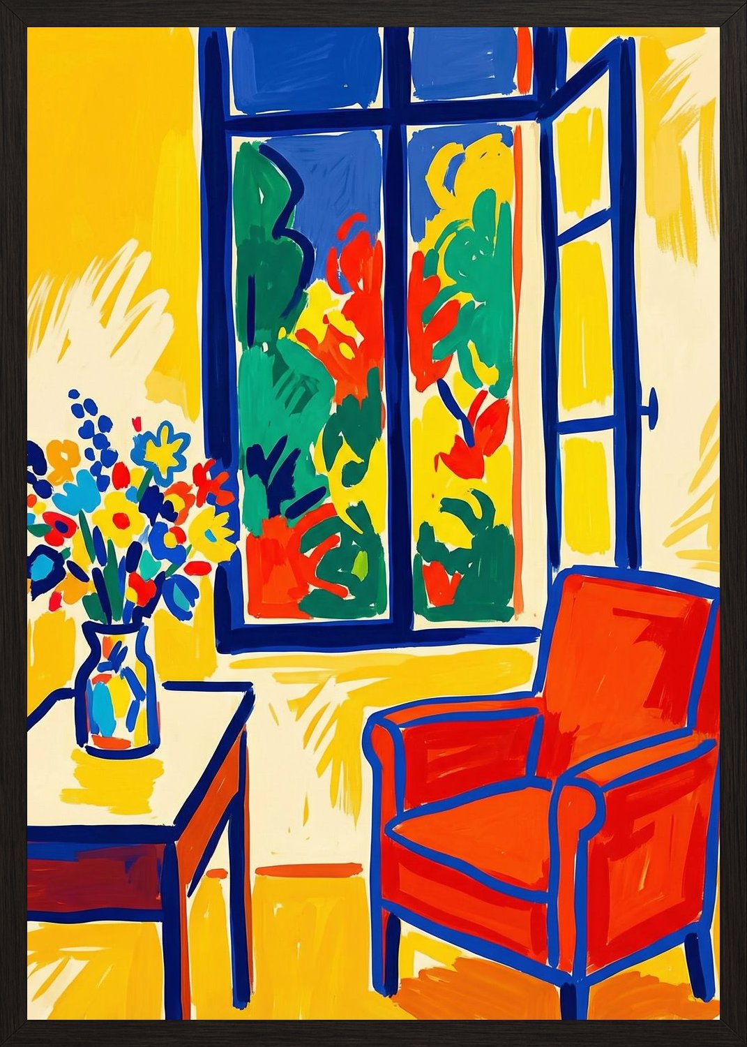 Poster in black frame