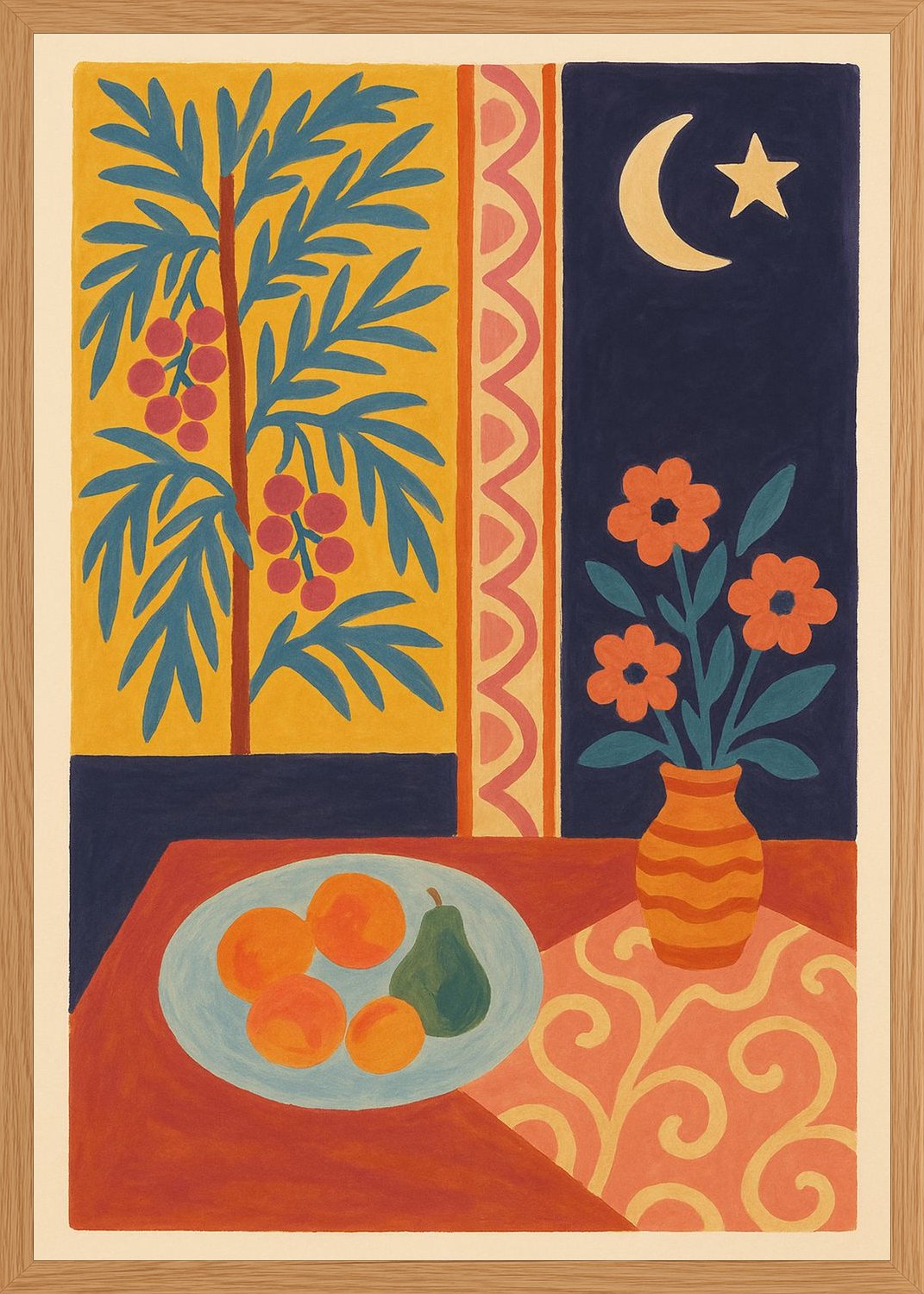Poster in oak frame