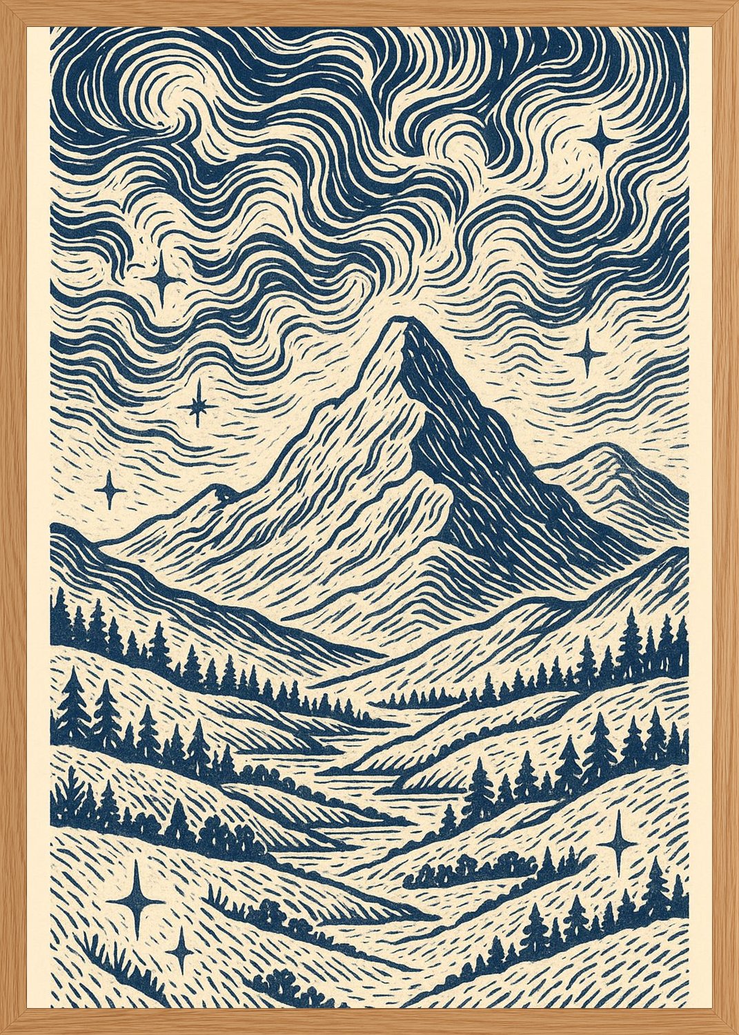 Poster in oak frame
