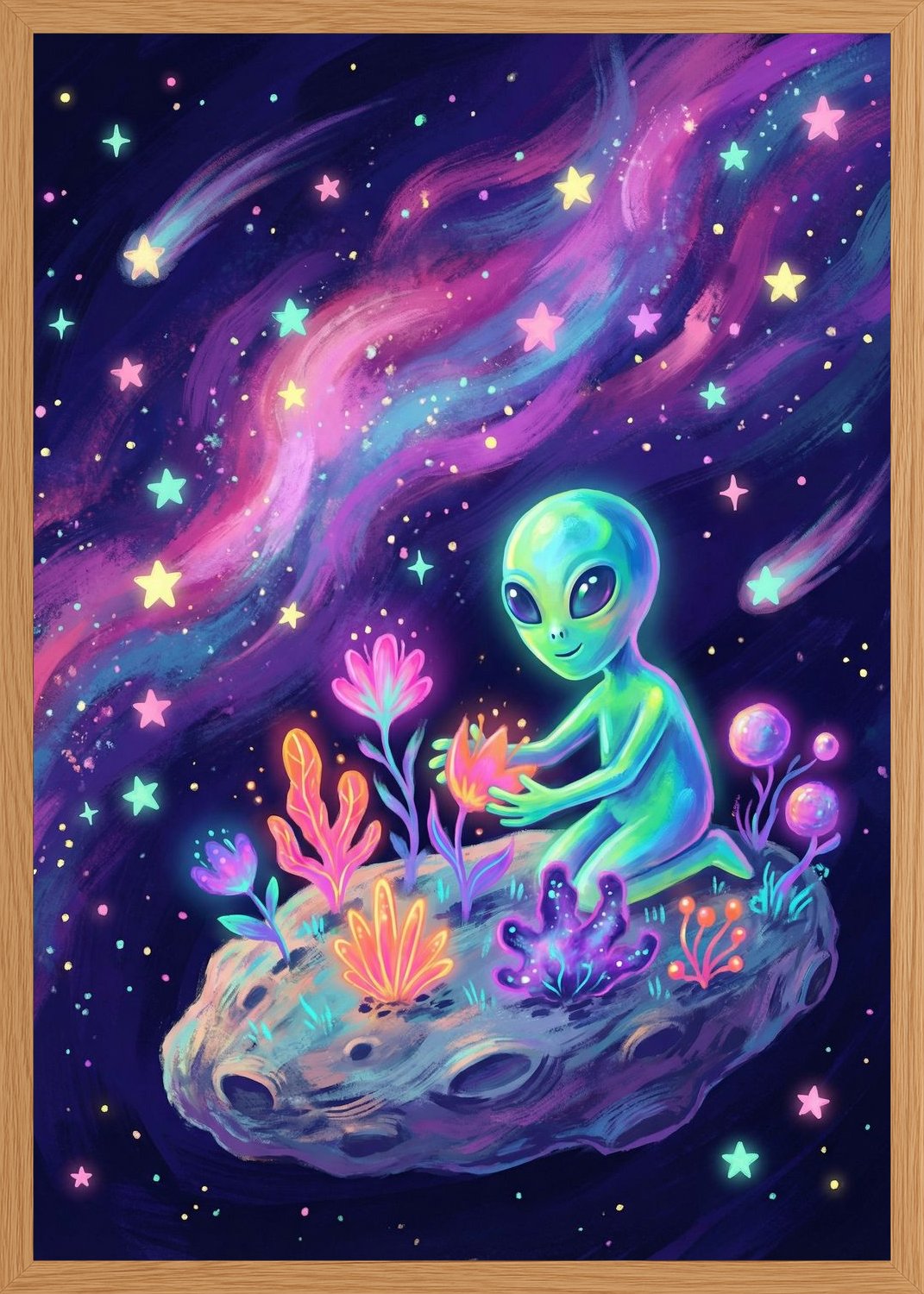 Poster in oak frame
