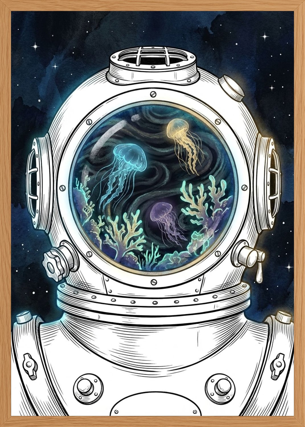 Poster in oak frame