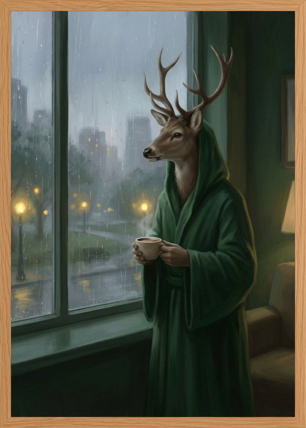 Poster in oak frame