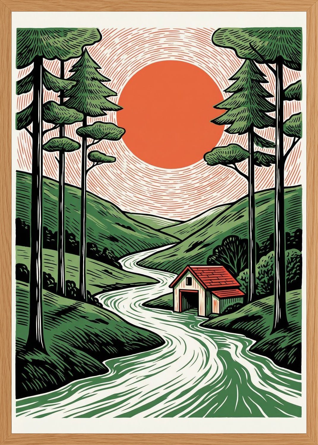Poster in oak frame