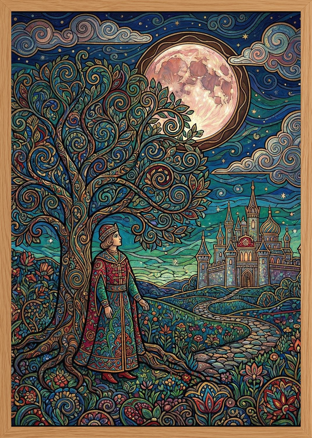 Poster in oak frame