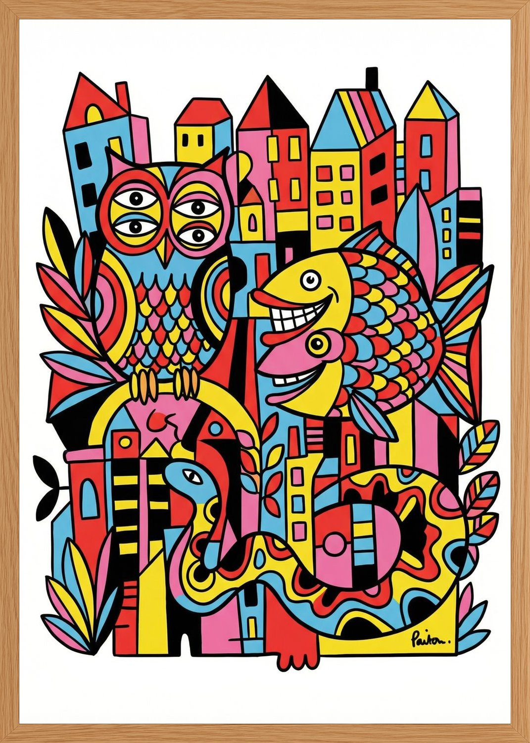 Poster in oak frame