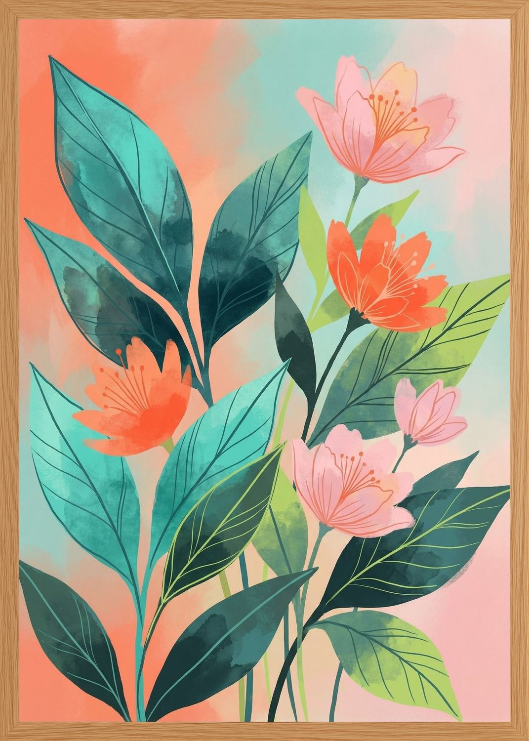Poster in oak frame