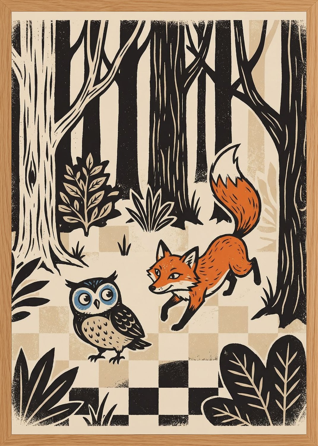 Poster in oak frame