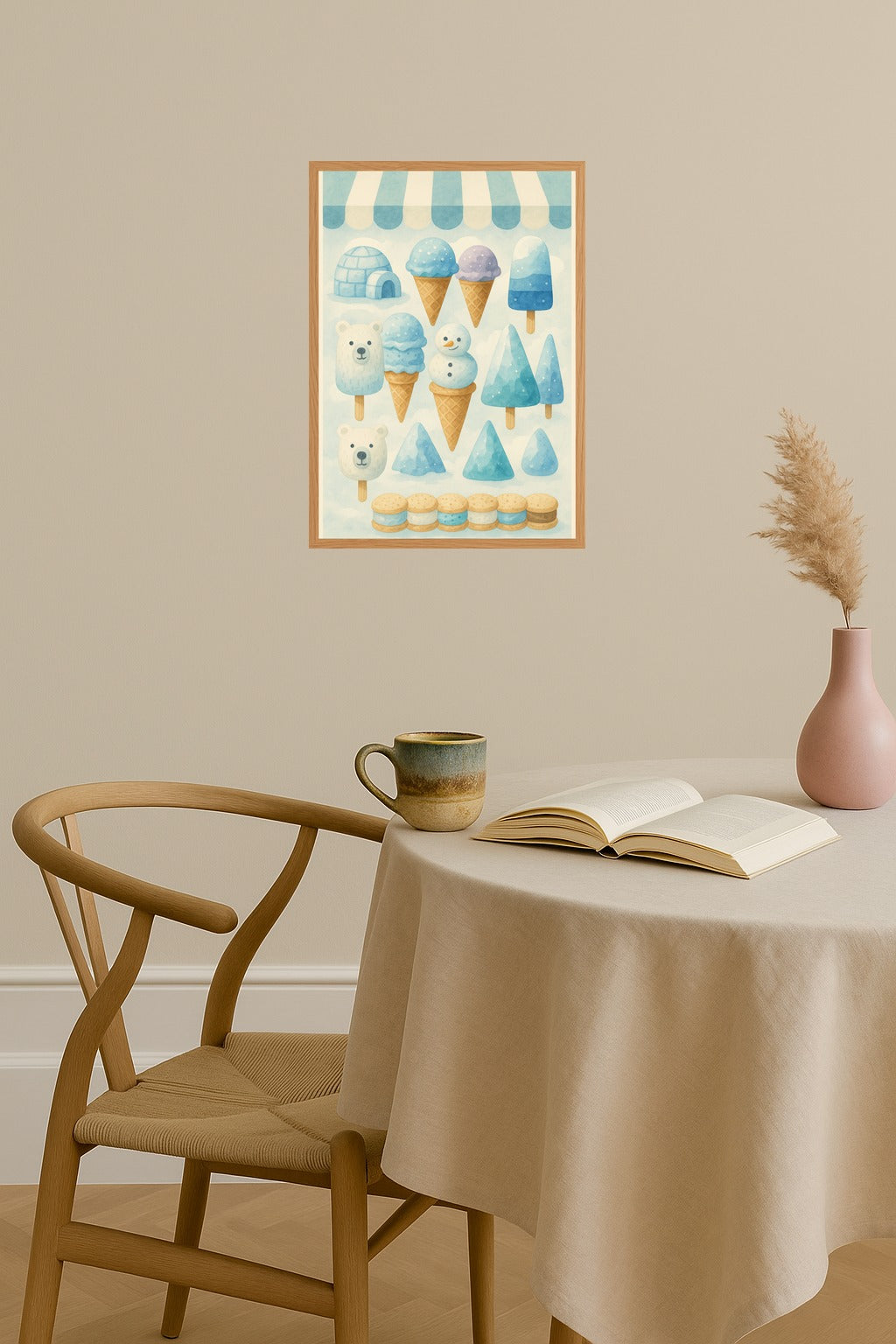 Poster mockup - Single poster in Nordic interior