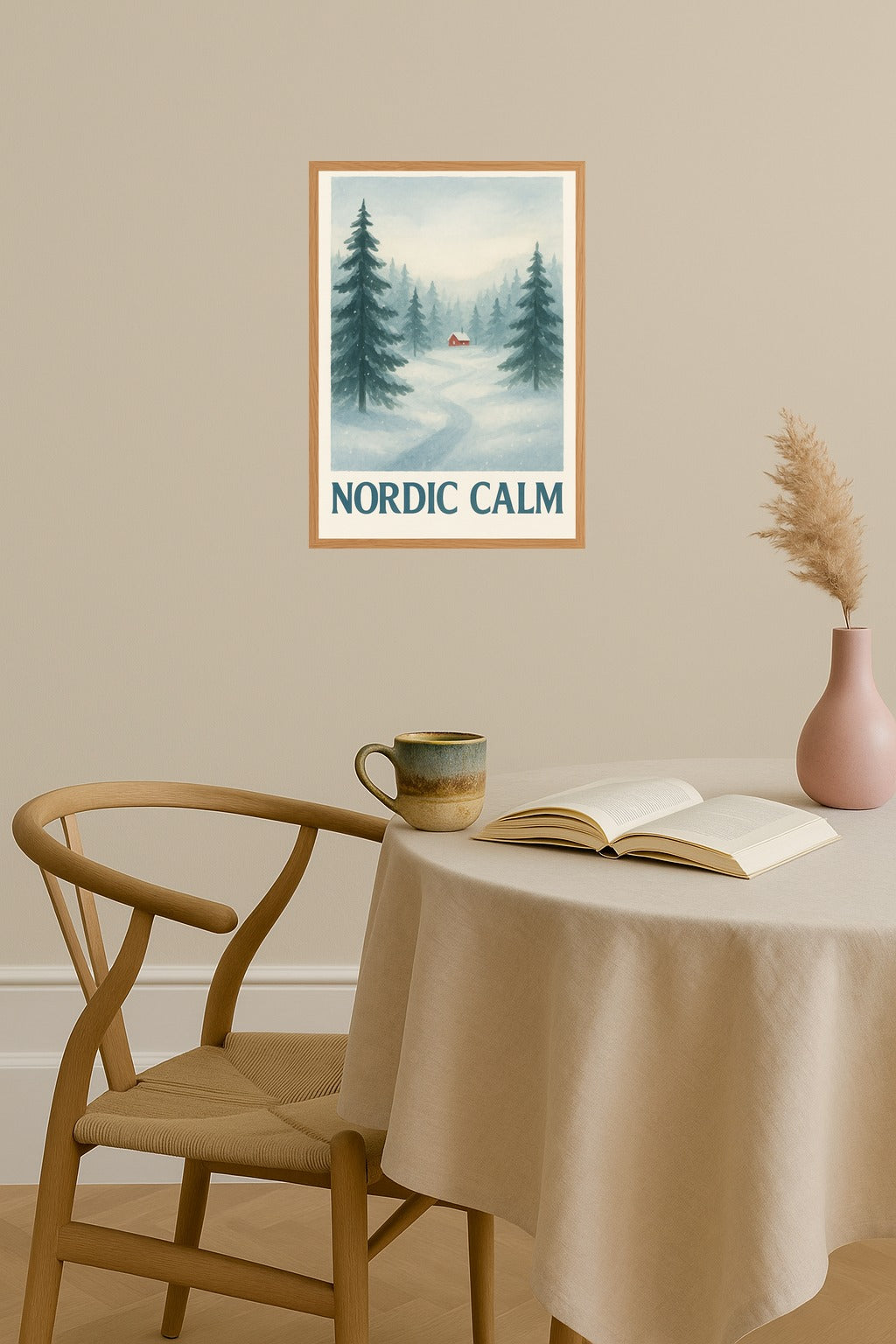 Poster mockup - Single poster in Nordic interior