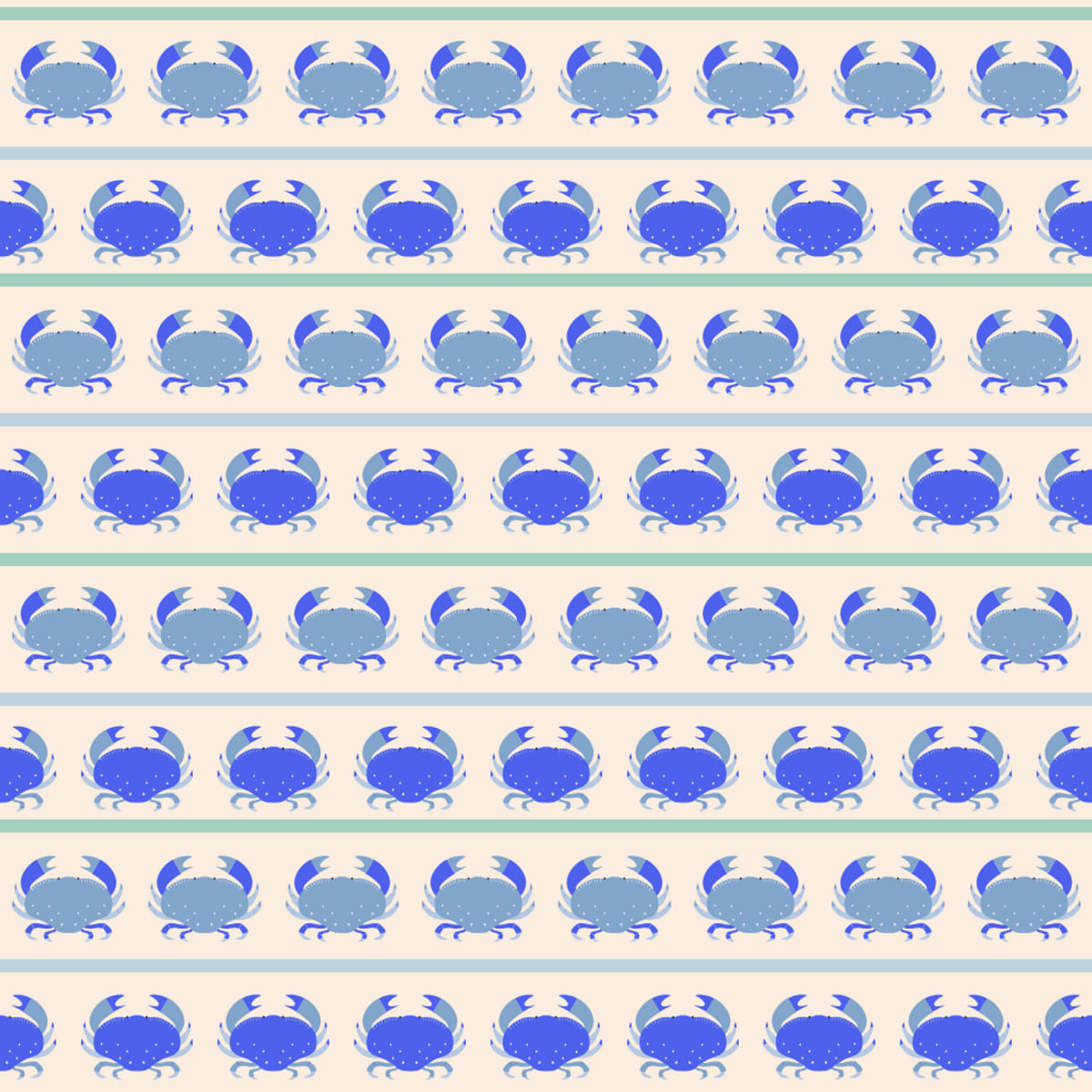 Poster Blue Crabs Nautical Pattern – poster e stampa artistica
