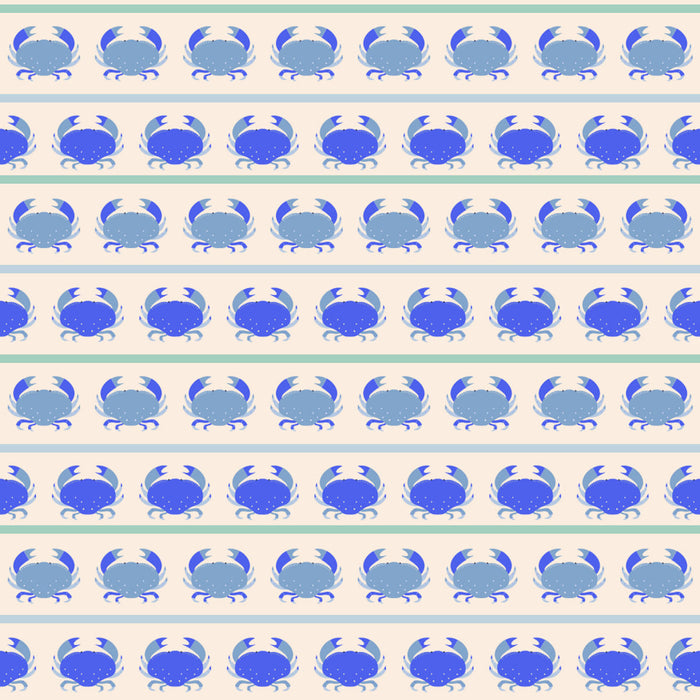 Poster Blue Crabs Nautical Pattern – poster e stampa artistica