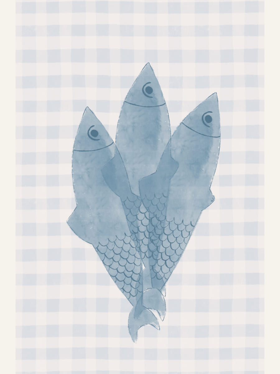 Blue Sardines Poster – plakat og kunsttryk