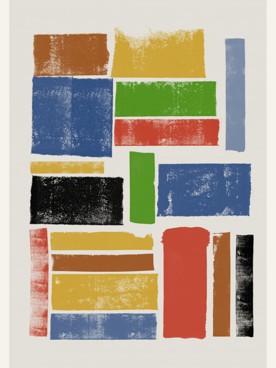 COLOR LINO CUT COMPOSITION Poster – plakat og kunsttryk