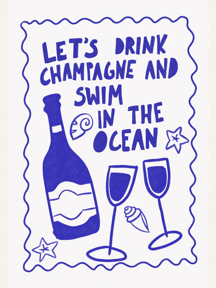 Plakat Champagne by the ocean – plakat i druk artystyczny