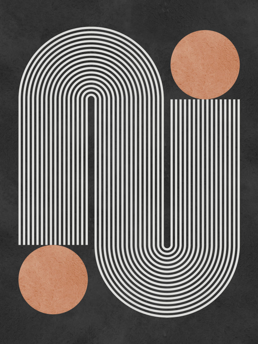 Circles on black background 1 Poster – poster and art print