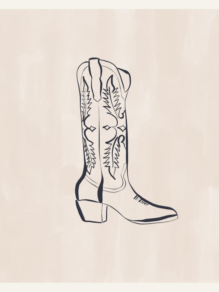 Póster Cowboy Boots By Ivy Green Illustrations – póster e impresión artística