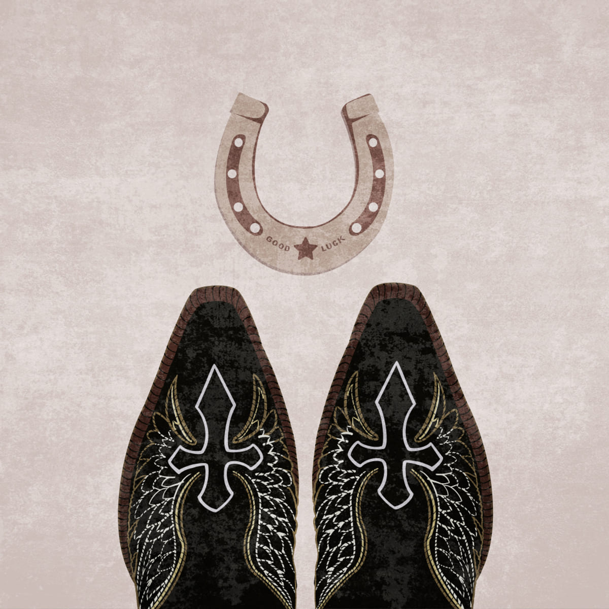Affiche Cowboy Boots and Horseshoe – affiche et impression d’art