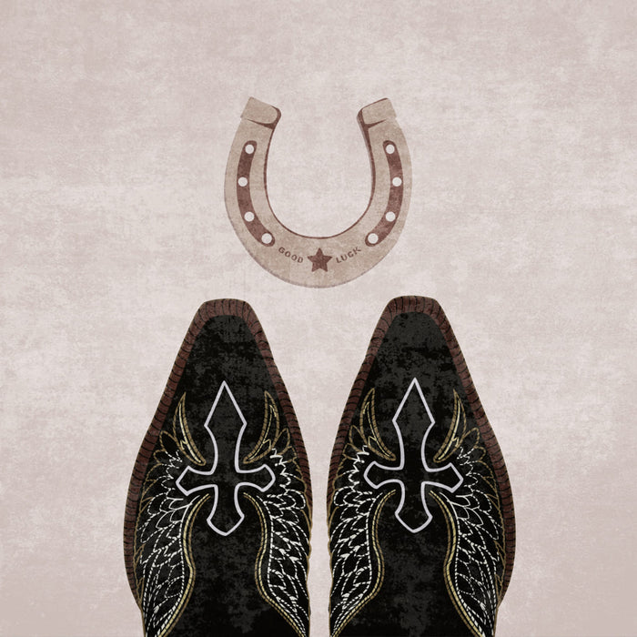 Affiche Cowboy Boots and Horseshoe – affiche et impression d’art