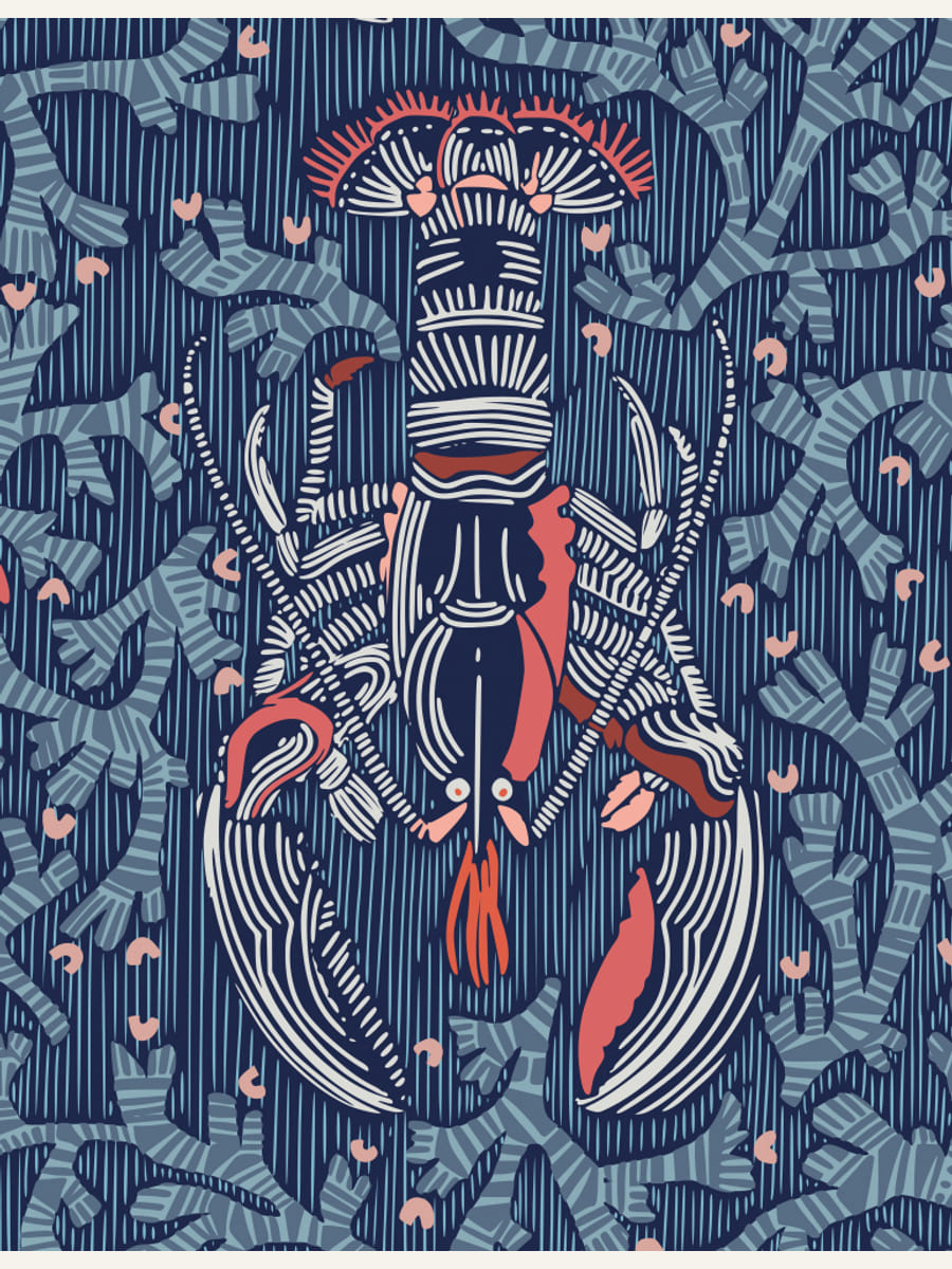 Crustacean Core navy Poster – poster and art print