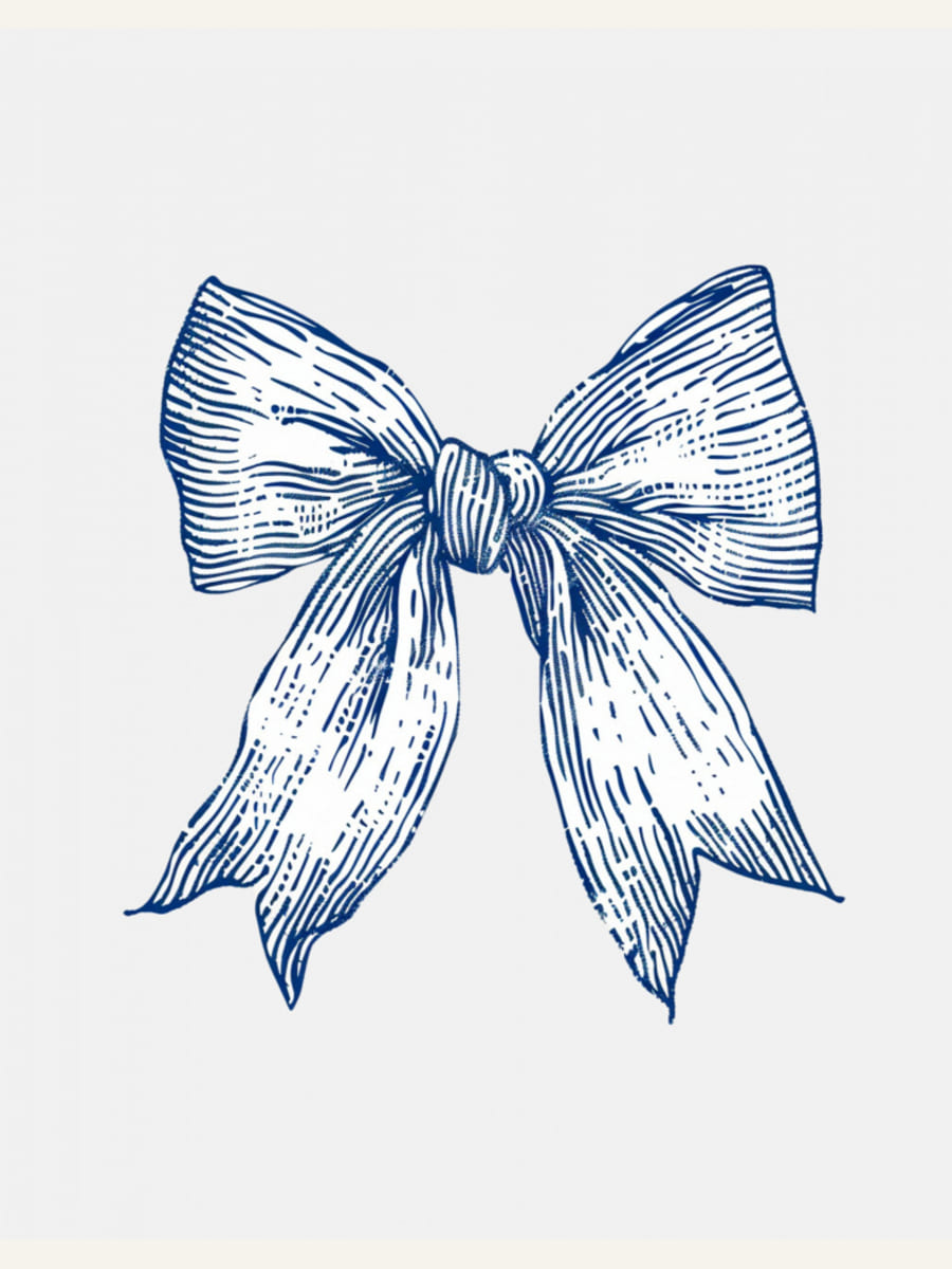 Affiche Dark Blue Coastal Striped Bow – affiche et impression d’art