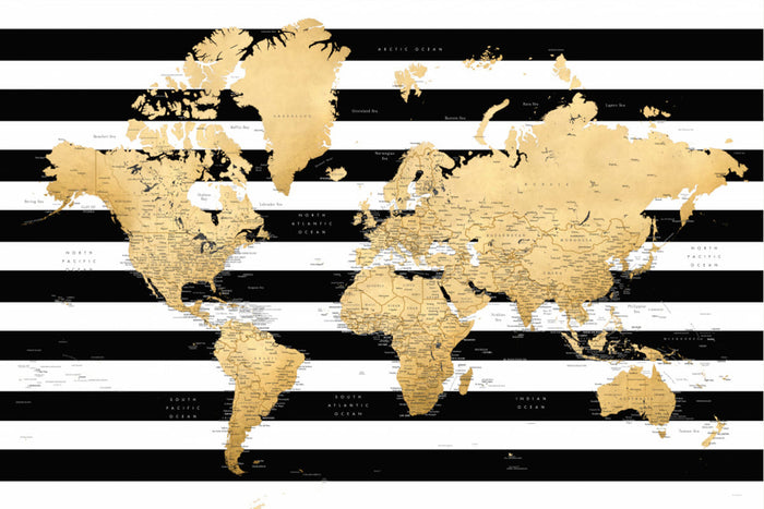 Detailed world map with cities, Harper Poster – Poster und Kunstdruck