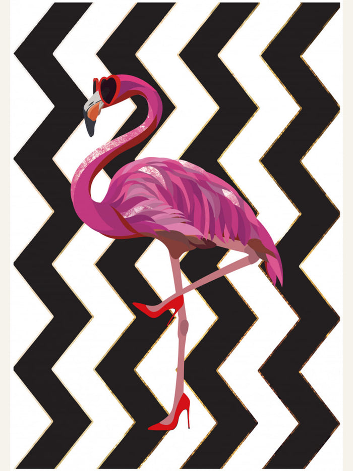 Flamingo heels Zigzag Poster – Poster und Kunstdruck
