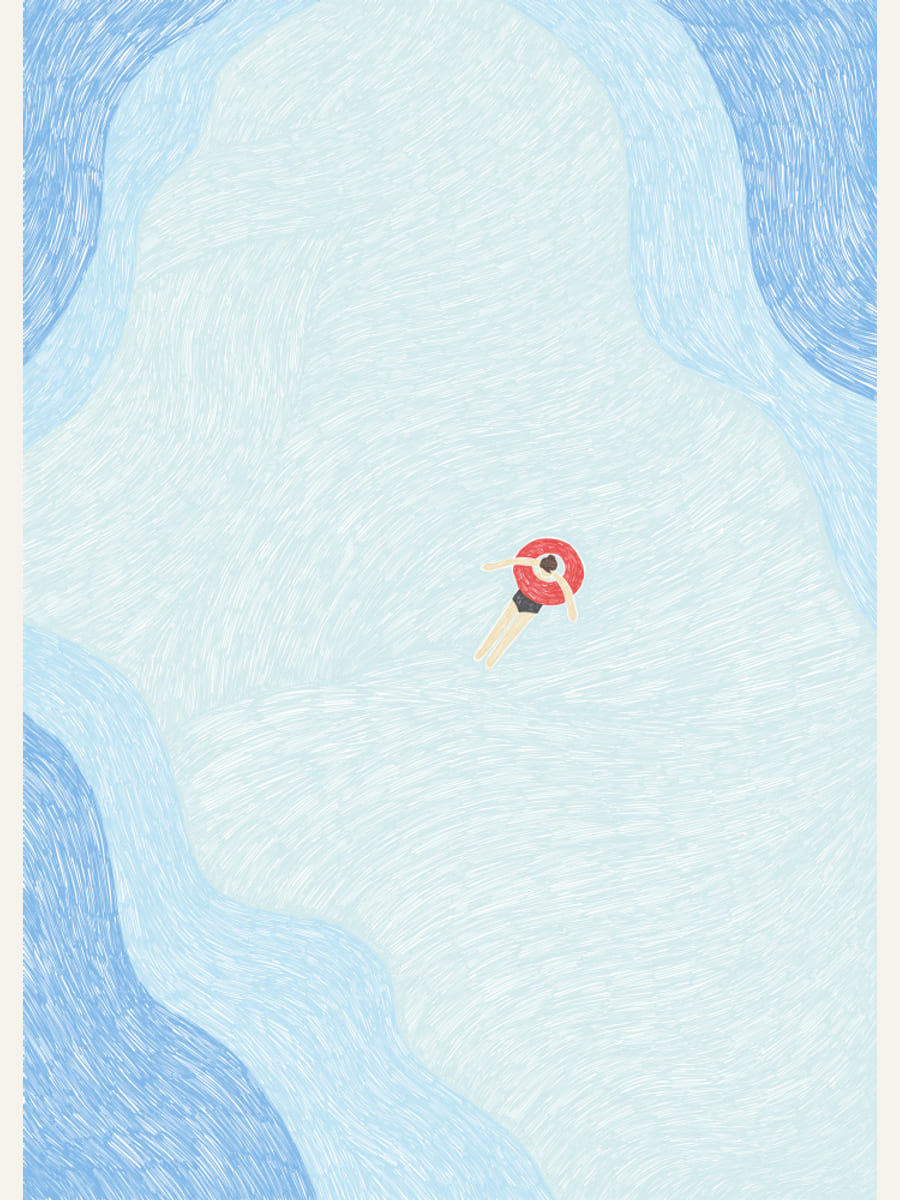 Floating in the Summer Ocean Poster – plakat og kunsttryk