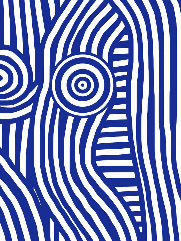 Front Blue and White Striped Nude Poster – poster and art print