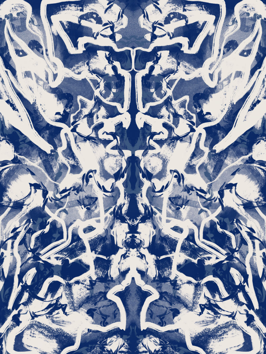Póster Groovy Ultramarine Abstract – póster e impresión artística