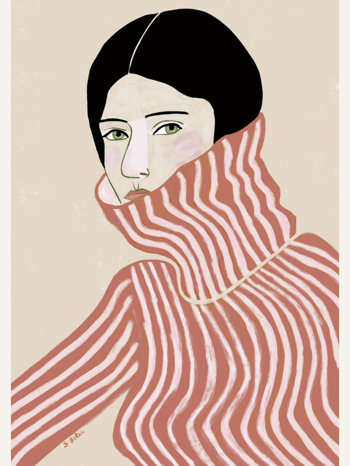 Lady in jumper Poster – poster and art print