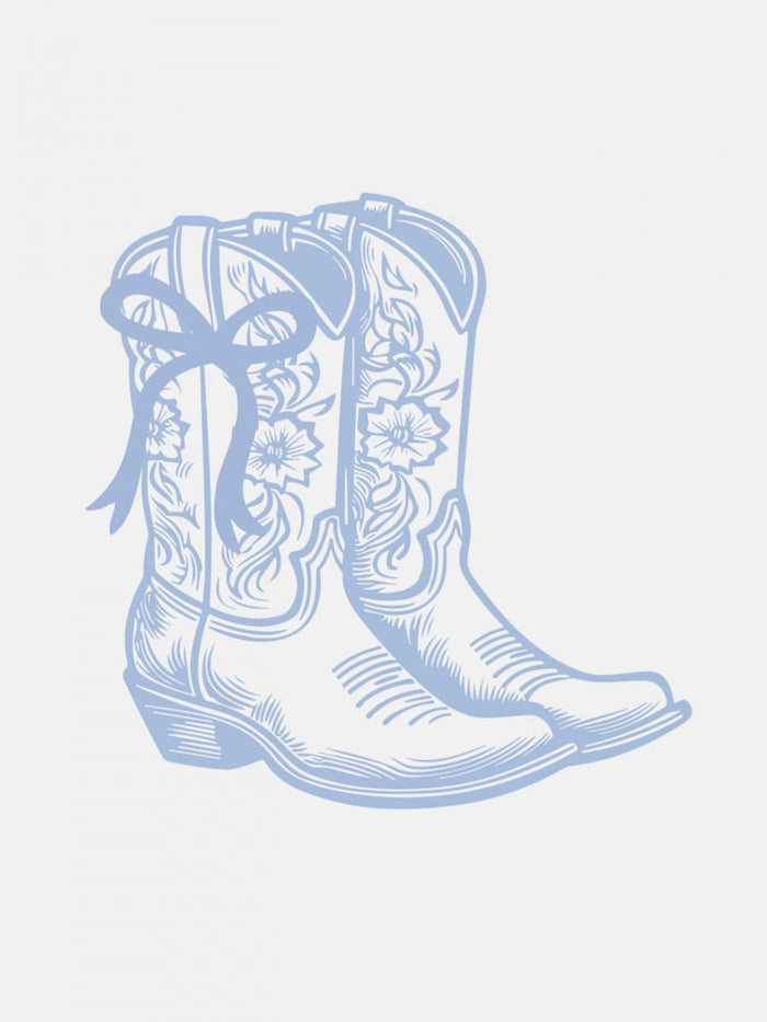 Light Blue Cowgirl Boots with Bow Poster – plakat og kunsttryk