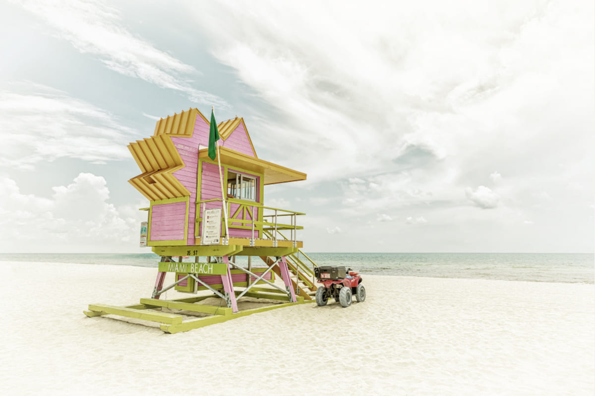 MIAMI BEACH Vintage Florida Flair Poster – poster and art print
