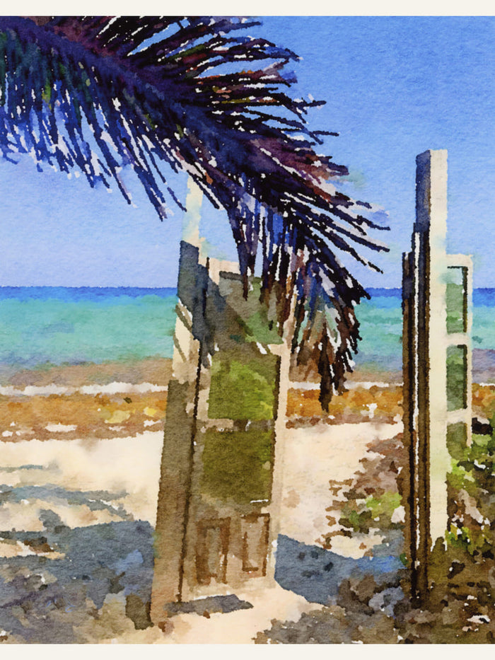 Palm Leaf Beach Poster – poster och konsttryck