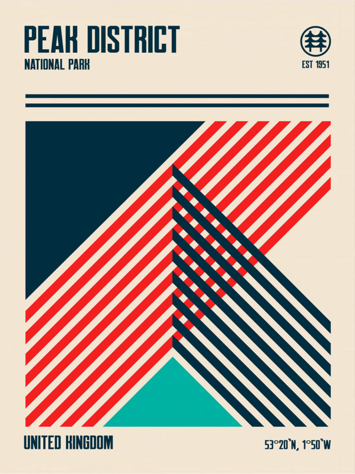Peak District National Park Travel Poster – Poster und Kunstdruck