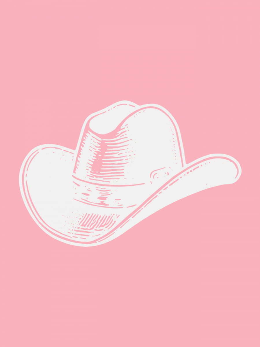 Pink Cowboy Hat Poster – plakat og kunsttryk