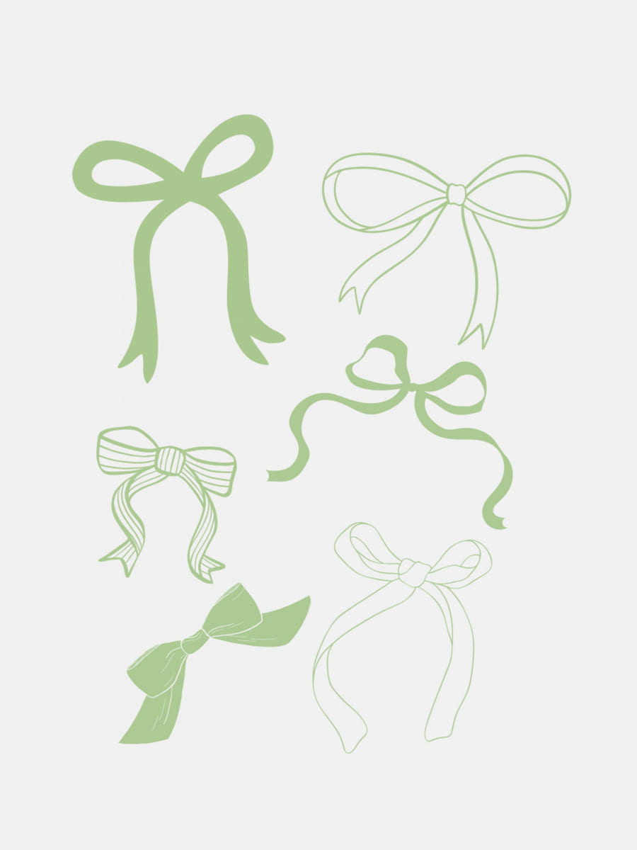 Plakat Sage Green Bows – plakat i druk artystyczny
