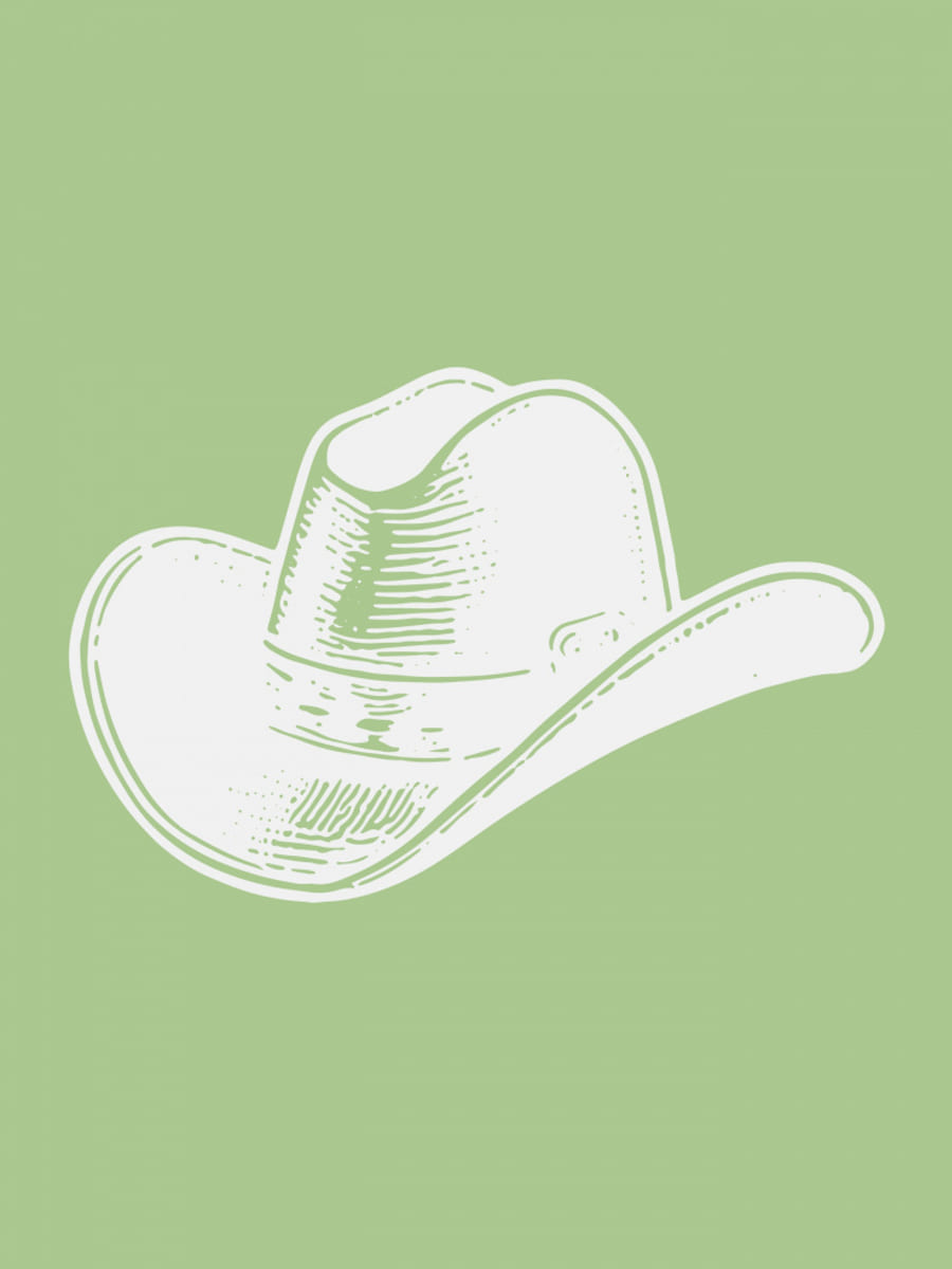 Plakat Sage Green Cowboy Hat – plakat i druk artystyczny