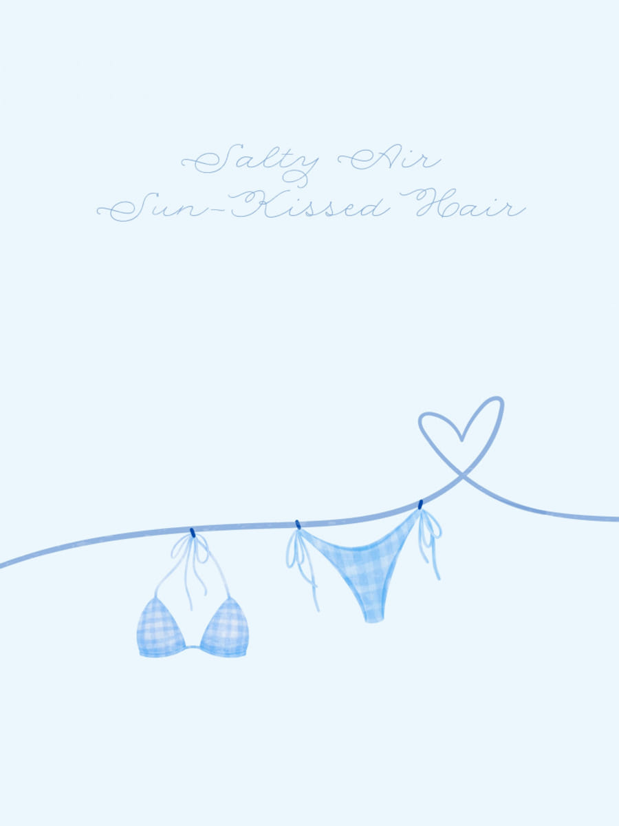 Salty Air Sun Kissed Hair Blue Bikini Poster – poster and art print