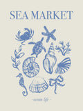 Sea Market Blue Artprint Poster – plakat og kunsttryk